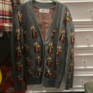 Gray Sweater with Cartoon Print
